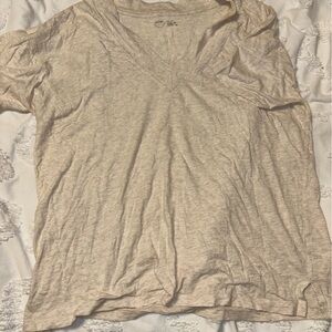 aerie Light Beige V-Neck Tee